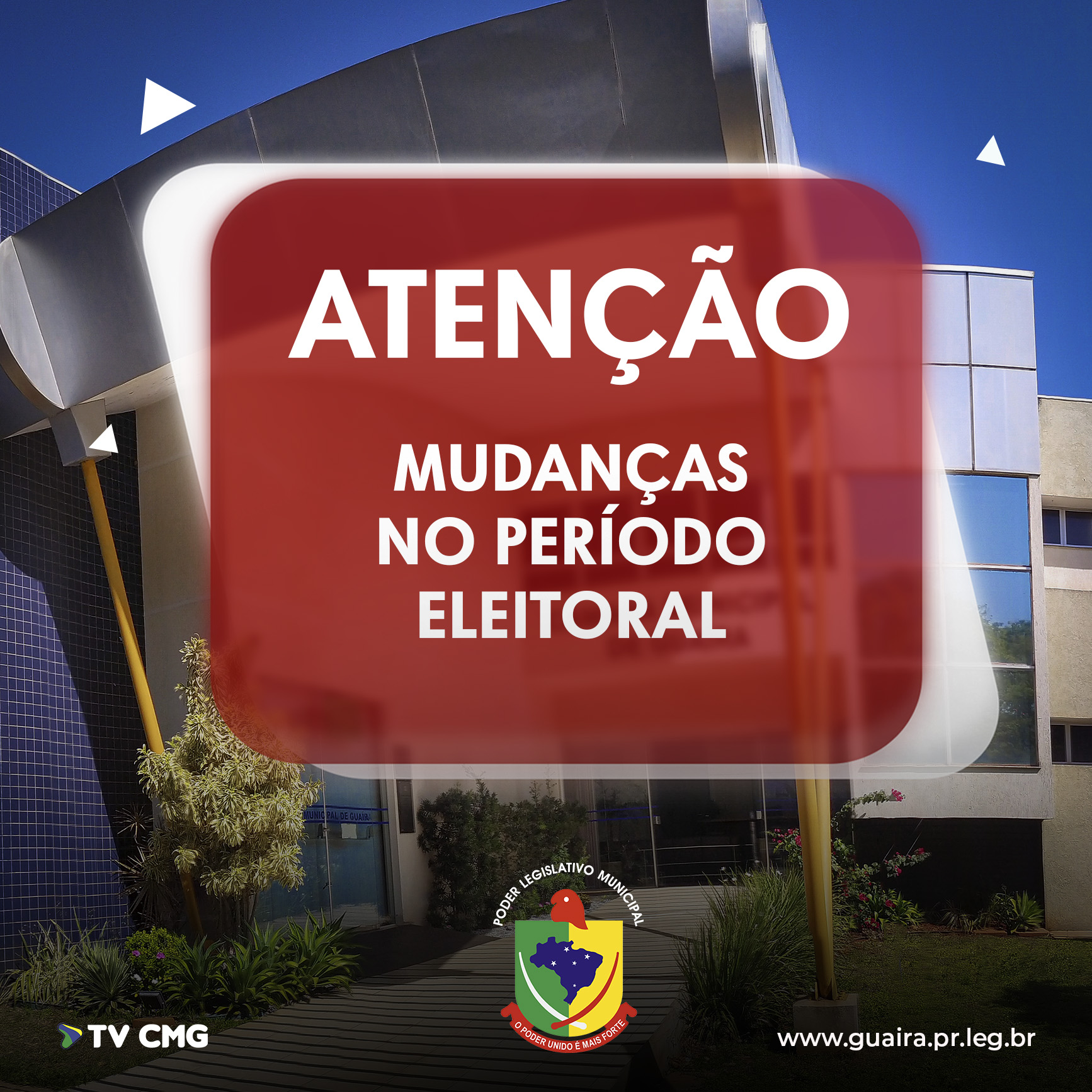 DIVULGAÇÃO INSTITUCIONAL DA CÂMARA MUDA NO PERÍODO ELEITORAL