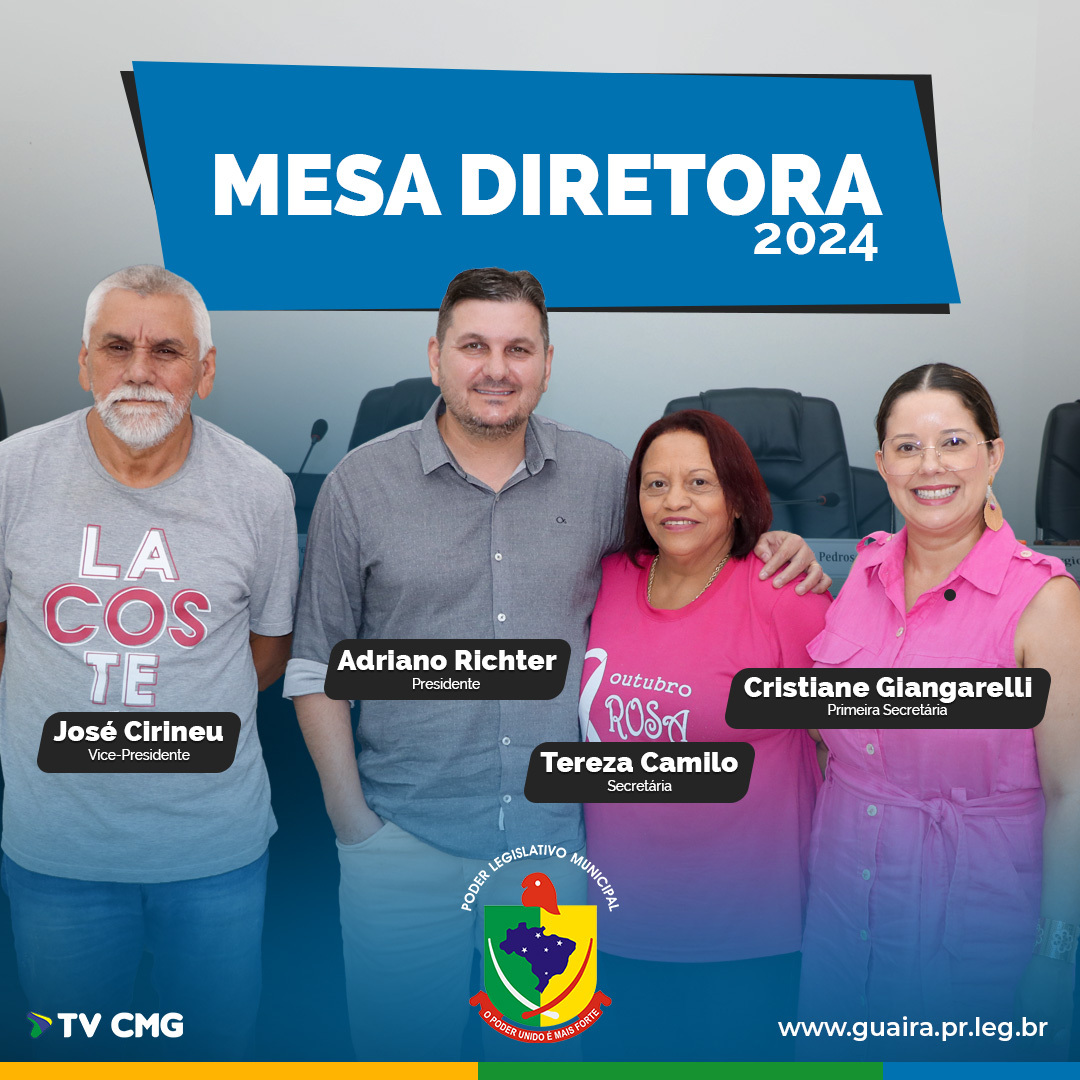 CÂMARA DEFINE MESA DIRETORA PARA 2024