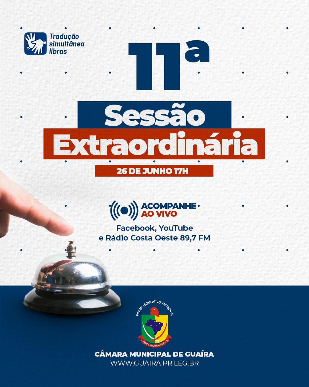  QUARTA-FEIRA (26) ACONTECE A 11ª SESSÃO EXTRAORDINÁRIA