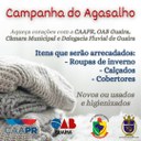 CÂMARA TEM PONTO DE COLETA PARA  A CAMPANHA DO AGASALHO 2023