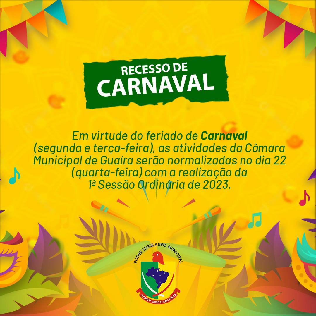 CARNAVAL: CÂMARA ALTERA HORÁRIO DE ATENDIMENTO AO PÚBLICO