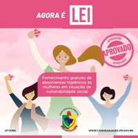 EXECUTIVO MUNICIPAL SANCIONOU PROGRAMA DE PROMOÇÃO DA SAÚDE MENSTRUAL EM GUAÍRA