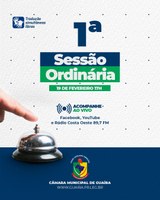 SAIBA O QUE SERÁ VOTADO NA 1ª SESSÃO ORDINÁRIA DO ANO